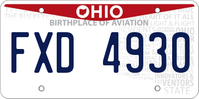 OH license plate FXD4930