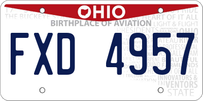 OH license plate FXD4957