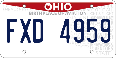 OH license plate FXD4959