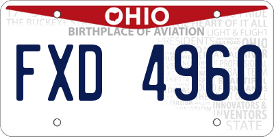 OH license plate FXD4960