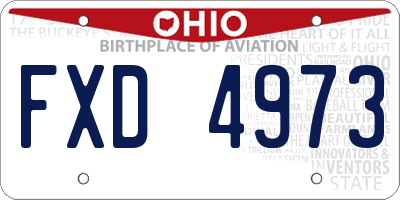 OH license plate FXD4973