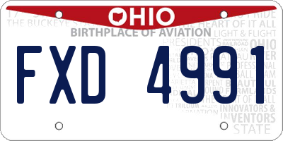 OH license plate FXD4991