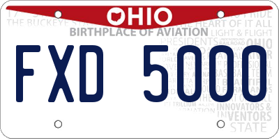 OH license plate FXD5000