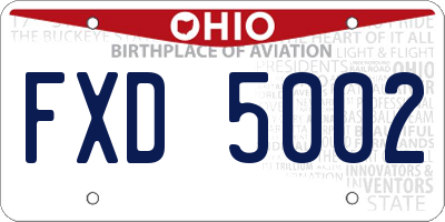 OH license plate FXD5002