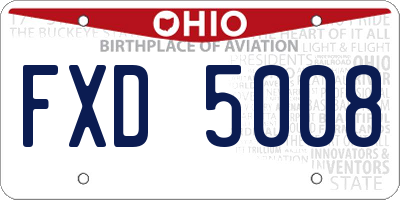 OH license plate FXD5008