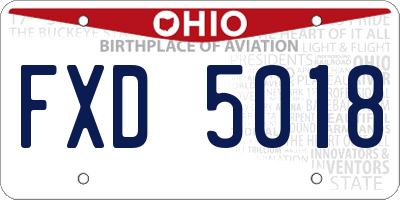OH license plate FXD5018