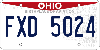 OH license plate FXD5024