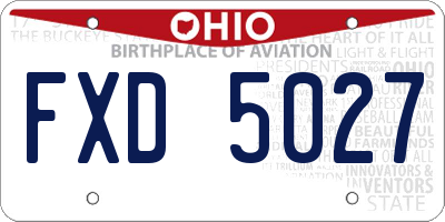 OH license plate FXD5027