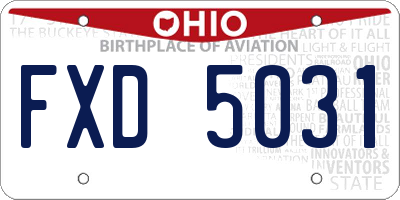 OH license plate FXD5031