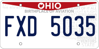OH license plate FXD5035