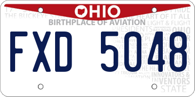 OH license plate FXD5048