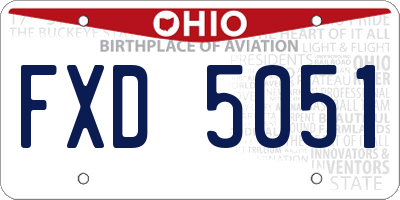 OH license plate FXD5051