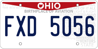 OH license plate FXD5056