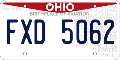 OH license plate FXD5062