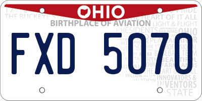 OH license plate FXD5070
