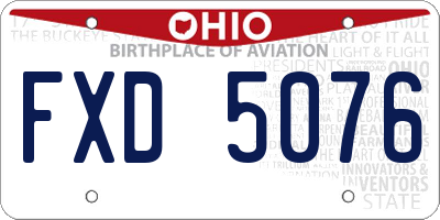 OH license plate FXD5076