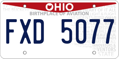 OH license plate FXD5077