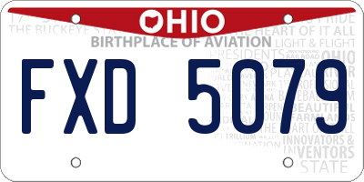 OH license plate FXD5079