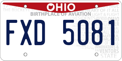 OH license plate FXD5081