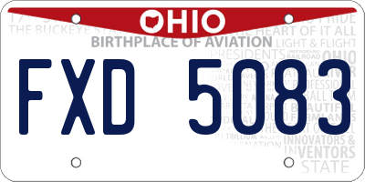 OH license plate FXD5083