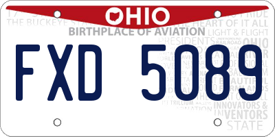OH license plate FXD5089
