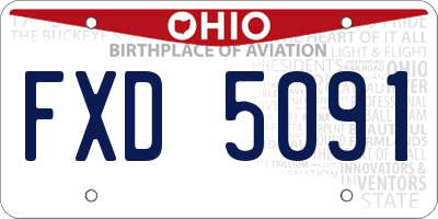 OH license plate FXD5091