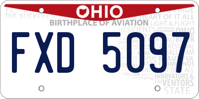 OH license plate FXD5097