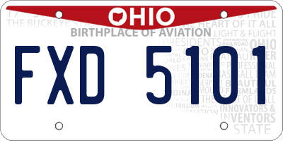 OH license plate FXD5101