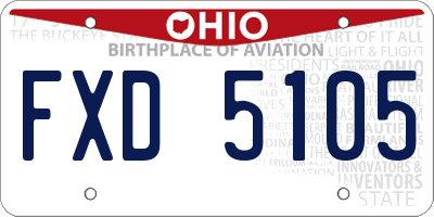 OH license plate FXD5105