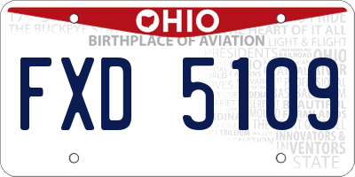 OH license plate FXD5109