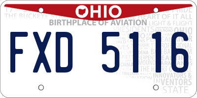 OH license plate FXD5116