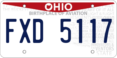 OH license plate FXD5117