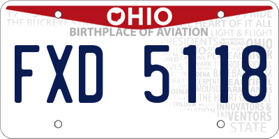 OH license plate FXD5118