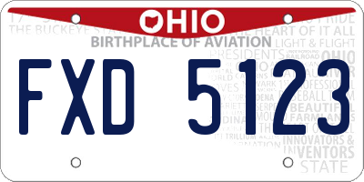 OH license plate FXD5123