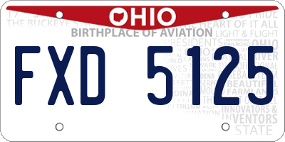 OH license plate FXD5125
