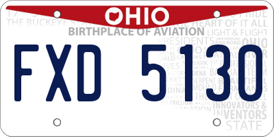 OH license plate FXD5130