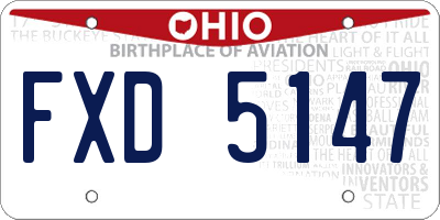 OH license plate FXD5147