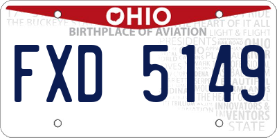 OH license plate FXD5149
