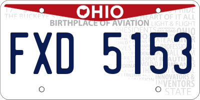 OH license plate FXD5153