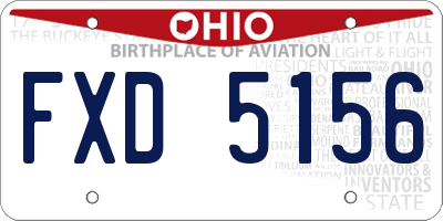 OH license plate FXD5156