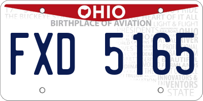 OH license plate FXD5165