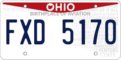 OH license plate FXD5170