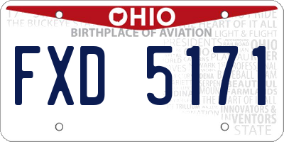 OH license plate FXD5171