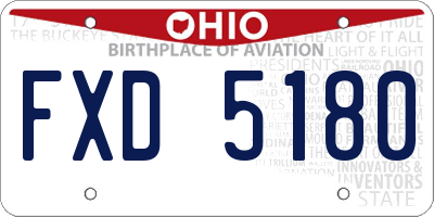 OH license plate FXD5180