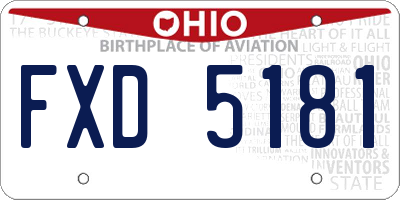OH license plate FXD5181
