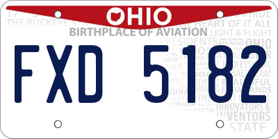 OH license plate FXD5182