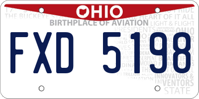 OH license plate FXD5198