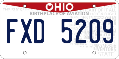 OH license plate FXD5209