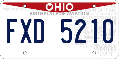 OH license plate FXD5210