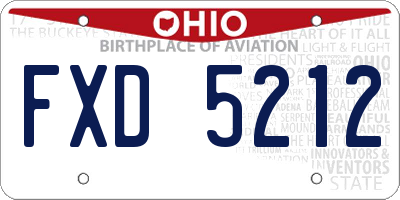 OH license plate FXD5212